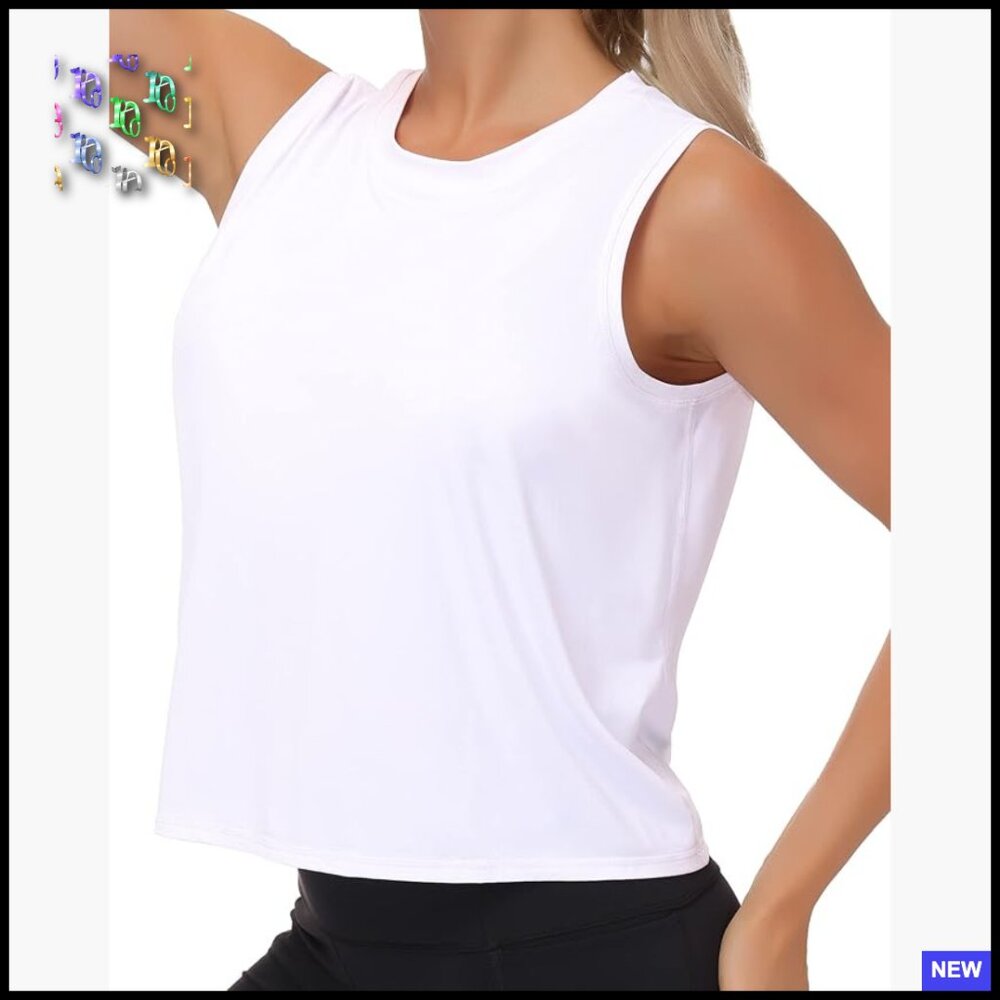 Ice Silk Workout Tank Top Quick Dry Sleeveless Activewear Yoga Running Gym